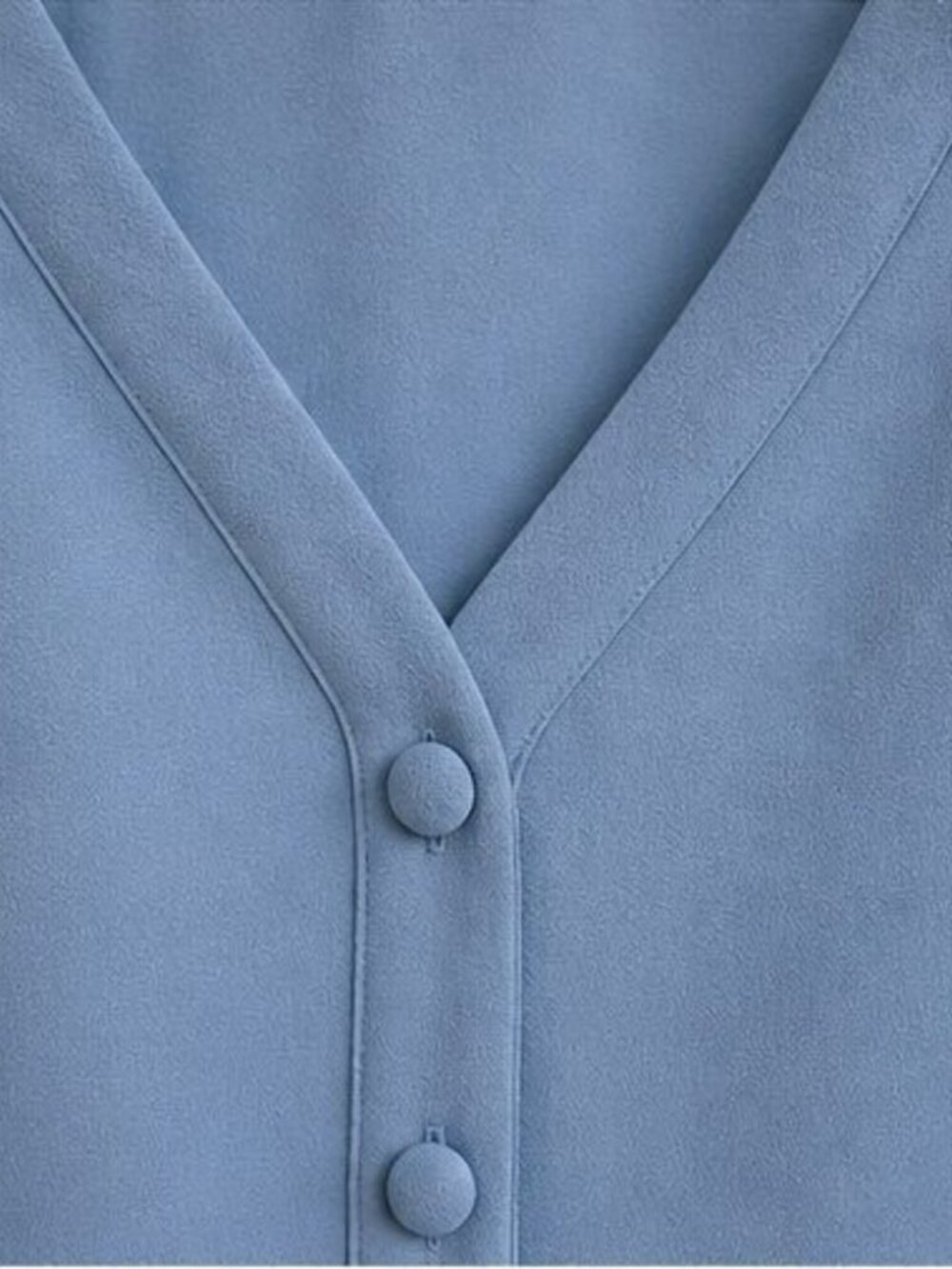 Blue V Neck Top - Picture 4 of 6